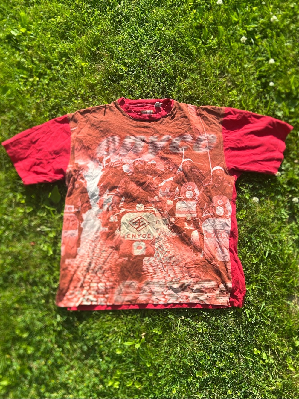 Y2K Enyce all over print Men’s Shirt Size XXL Red Streetwear scooter race Retro